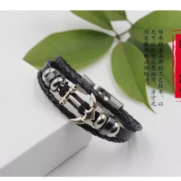 Cowhide woven bracelet personality anchor multi-layer bracelet - Picture 2 of 4